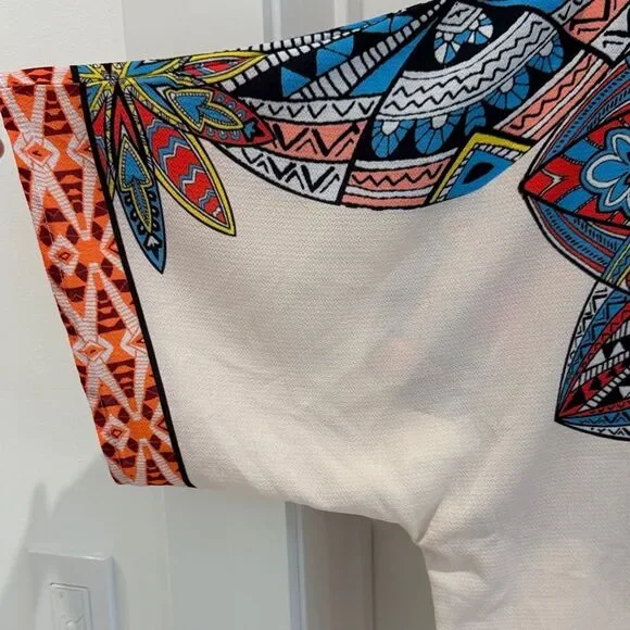 JEALOUS TOMATO boho print kimono wrap cardigan coverup blue red black ivory S - Picture 10 of 10